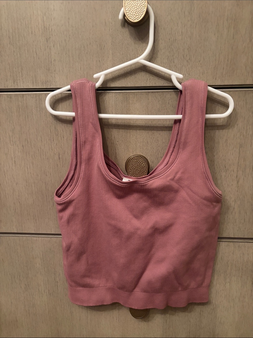 Athleta Girl Ribbed Tank Crop Top - Mauve Pink